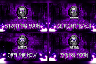 design animated stream overlay, kick, twitch overlay, twitch logo, banner emotes