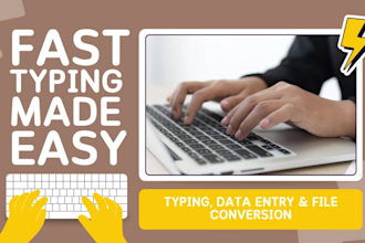 do typing, data entry, file conversion, and formatting