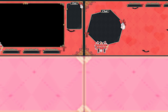 desing anime or vtuber stream overlay twitch youtube