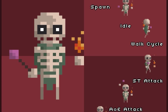 do pixel art character animation sprite sheets for you