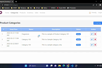 develop a web app using  python, django, bootstrap