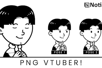 draw custom png tuber sketch style or GIF tuber animation for twitch streamer