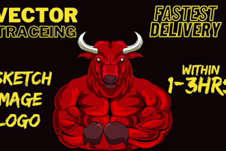 perfectly trace logo or image in vector or enhance image size