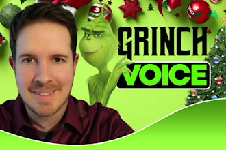 do a realistic grinch christmas voice over for your youtube or voice message