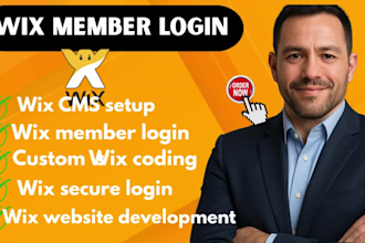 develop custom wix code, database integration, and secure member login