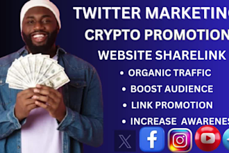 promote website twitter shoutout link sharing crypto x ig fb marketing UK 90m