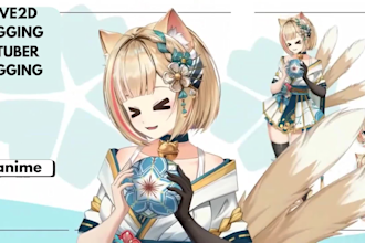 draw 2d vtuber character, 2d vtuber model, live2d vtuber design, vtube studio,