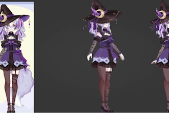 create custom live2d, 3dvtuber model anime avatar rig ready vtuber commission