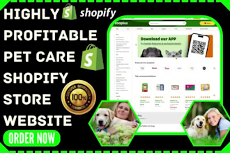 design pet care pet product pet food pet accessories dogs shopify store website