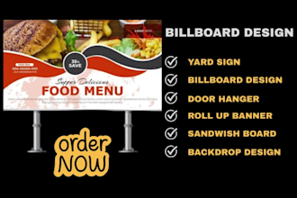 design billboard door hanger design roll up banner yard design trade show booth