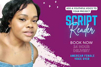 be your youthful female voice over actor