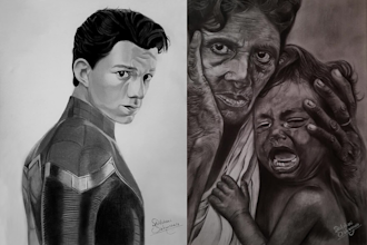 draw amazing and realistic pencil portrait from photo