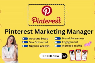 be your pinterest account and marketing manager