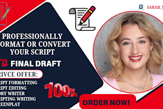professionally format or convert your script with final draft