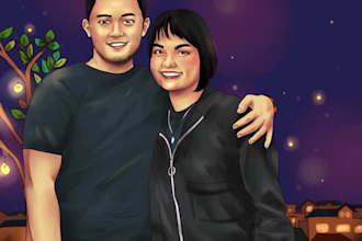 draw portrait in flat or realistic style