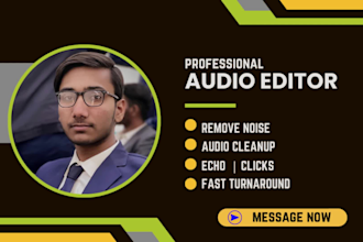 do audio editing to remove background noise, repair, echo, fix, and clean audio