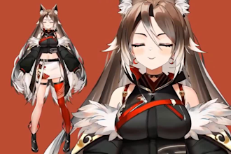 commission live2d model 2d vtuber model, vtuber model and rig for vtube studio