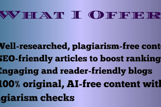 write ai generated blog posts and SEO friendly articles
