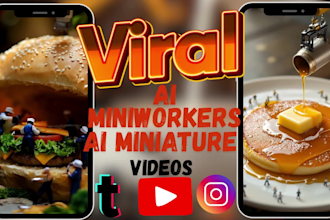 viral ai miniature videos ai tiny workers mini chef ai mini workers brand videos