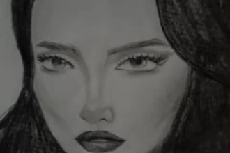 create realistic pencil portrait sketch with timelapse