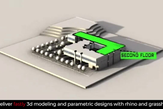 deliver fastly 3d modeling and parametric designs with rhino and grasshopper