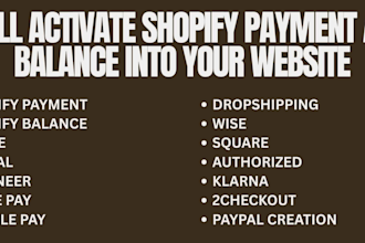 integrate shopify payments and optimize financial settings
