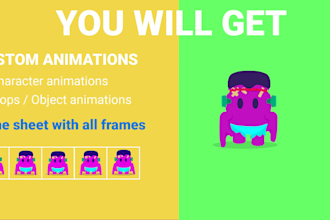 create a 2d sprite sheet animations of characters and game assets