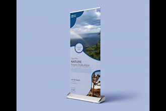 provide rollup banner, trade show and signage design