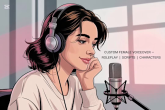 custom female voiceover and soft, roleplay, character lines