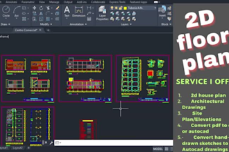 design modern house plans, floor plans, section and elevations in autocad