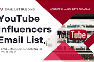 provide you targeted youtube influencers email list in any niche