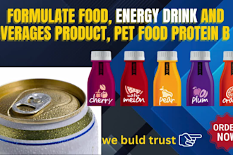 formulate food, energy drink and beverages product pet food protein bar