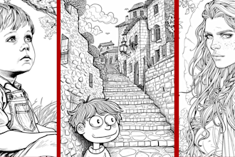 create unique coloring pages and covers for adults and kids