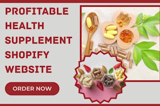create health supplement healthcare website supplement shopify store website