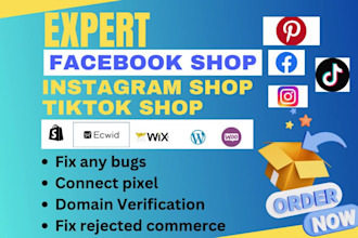 setup tiktok shop fb ads tiktok marketing social media manager shopify marketing