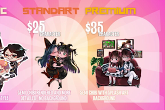 draw your characters in a cute chibi style