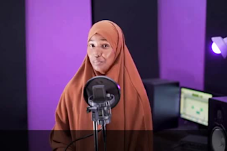 record voiceover with clean female audio vocals and quran