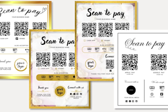 custom qr code payment sign, thank you card template for your business