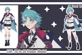 draw and rig live2d vtuber model, 2d vtuber model, live 2d vtuber commission
