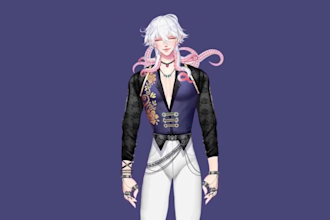 design 2d anime vtuber character model rigging live 2d vtuber model vtube studio