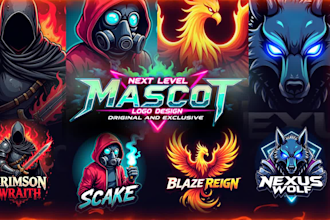 design cool esport logo, mascot for gaming, twitch channel