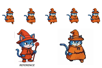 do 8bit 16bit pixel art retro character sprite sheet animation lofi loop