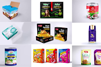 do premium product label, box package, pouch bag design