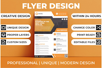 design professional business flyer or marketing flyer within 24 hours