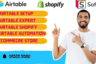 integrate airtable database with shopify and setup ecommerce store using softr