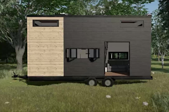 create an animation with a 3d tiny house
