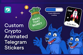 do crypto animated stickers, telegram stickers, crypto stickers, crypto project