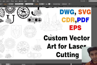 design custom vector  file for laser cutting dxf  svg ai cdr pdf