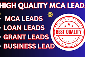 provide verified mca business leads loan leads grant leads appointment setting