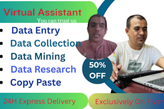 do web research, data conversion, copy paste